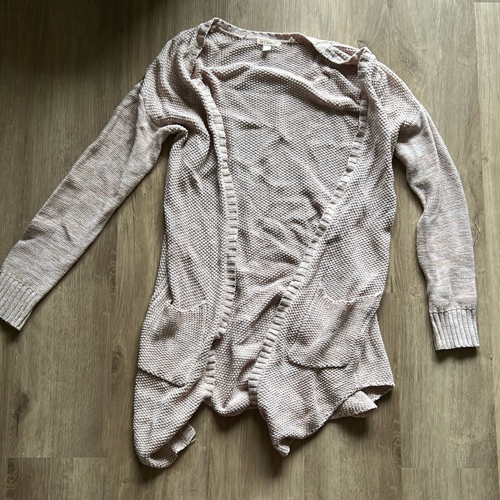 Cream and tan knit cardigan